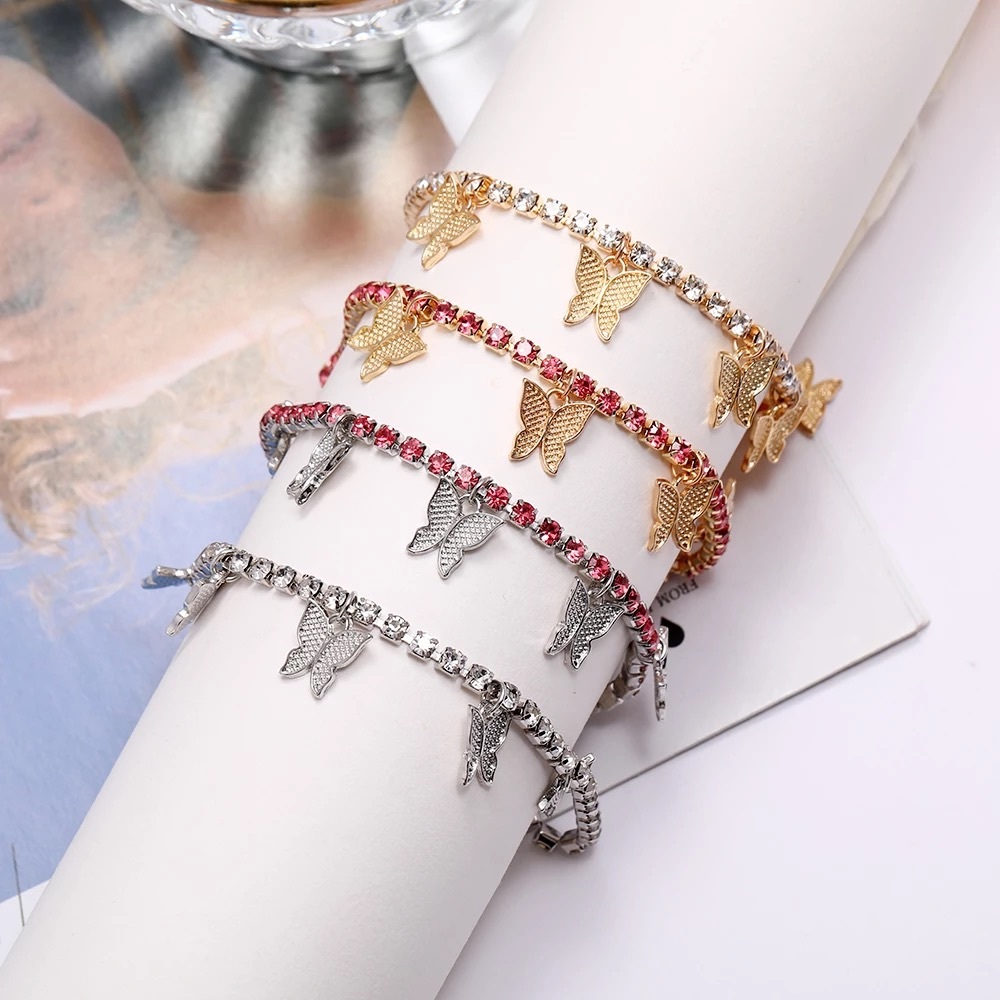 NEW! Rhinestone Butterfly Anklets